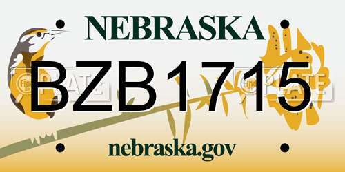 BZB1715 Nebraska License Plate
