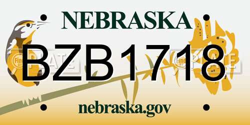 BZB1718 Nebraska License Plate