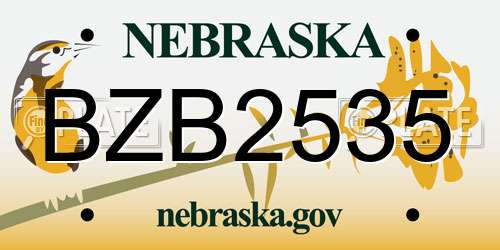 BZB2535 Nebraska License Plate