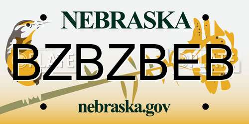 BZBZBEB Nebraska License Plate