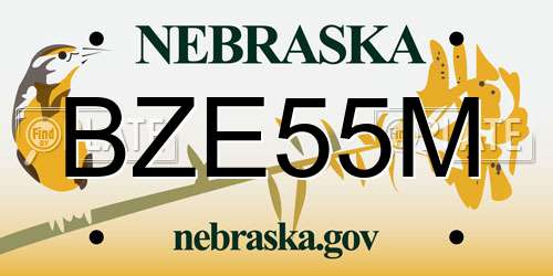 BZE55M Nebraska License Plate