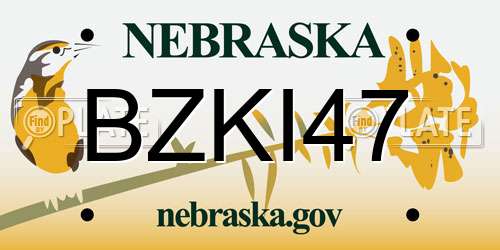 BZKI47 Nebraska License Plate