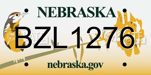 BZL1276 Nebraska License Plate