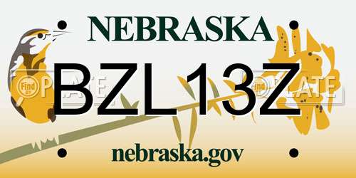 BZL13Z Nebraska License Plate