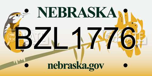 BZL1776 Nebraska License Plate
