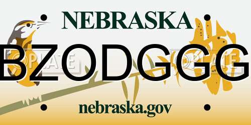 BZODGGG Nebraska License Plate