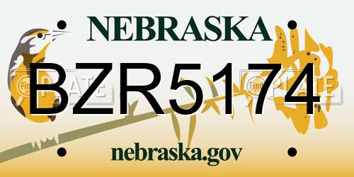 BZR5174 Nebraska License Plate