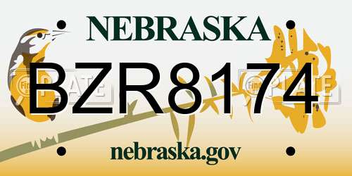 BZR8174 Nebraska License Plate