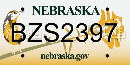 BZS2397 Nebraska License Plate