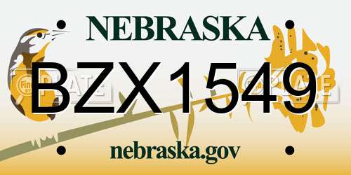 BZX1549 Nebraska License Plate