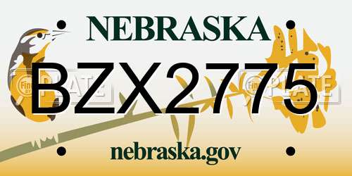BZX2775 Nebraska License Plate