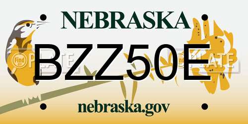 BZZ50E Nebraska License Plate