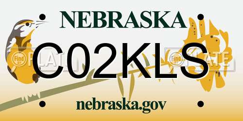 C02KLS Nebraska License Plate