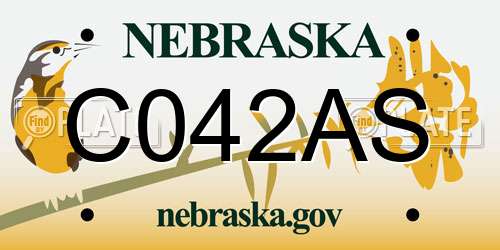 C042AS Nebraska License Plate