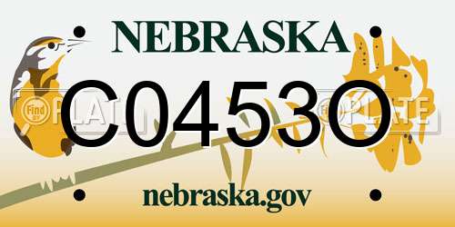 C0453O Nebraska License Plate