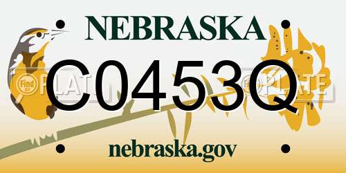 C0453Q Nebraska License Plate
