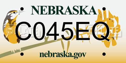C045EQ Nebraska License Plate