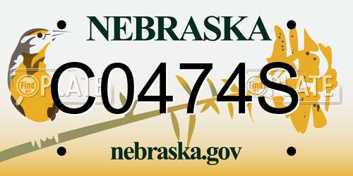 C0474S Nebraska License Plate