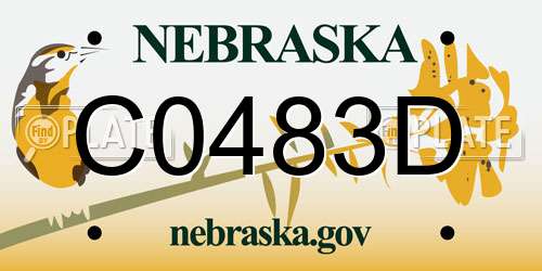C0483D Nebraska License Plate