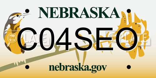 C04SEO Nebraska License Plate