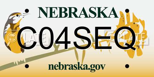 C04SEQ Nebraska License Plate
