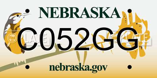 C052GG Nebraska License Plate