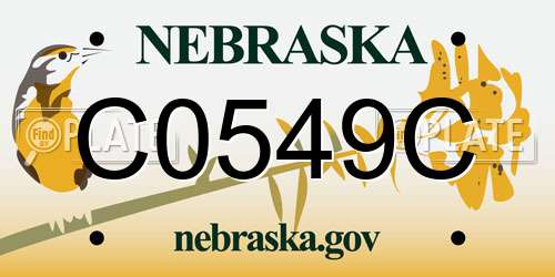 C0549C Nebraska License Plate