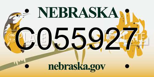 C055927 Nebraska License Plate