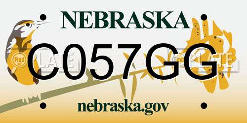 C057GG Nebraska License Plate