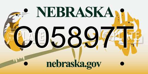 C05897T Nebraska License Plate