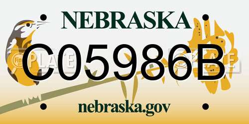 C05986B Nebraska License Plate