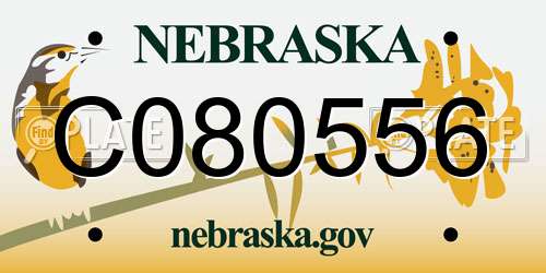 C080556 Nebraska License Plate