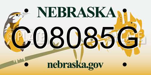 C08085G Nebraska License Plate