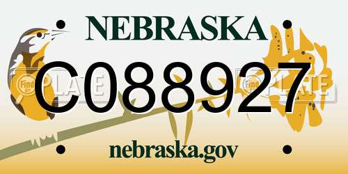 C088927 Nebraska License Plate