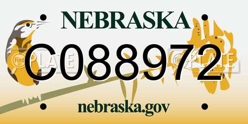 C088972 Nebraska License Plate