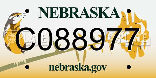 C088977 Nebraska License Plate