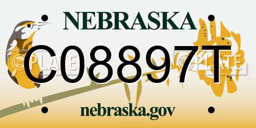 C08897T Nebraska License Plate