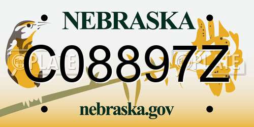 C08897Z Nebraska License Plate