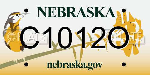 C1012O Nebraska License Plate