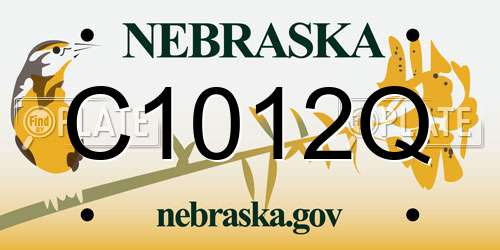 C1012Q Nebraska License Plate