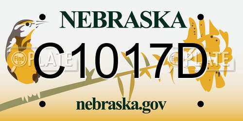 C1017D Nebraska License Plate