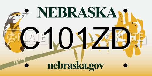 C101ZD Nebraska License Plate