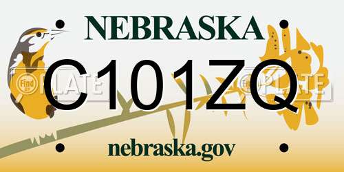 C101ZQ Nebraska License Plate