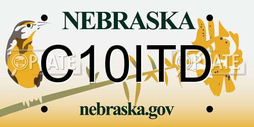 C10ITD Nebraska License Plate
