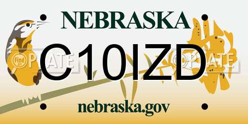 C10IZD Nebraska License Plate