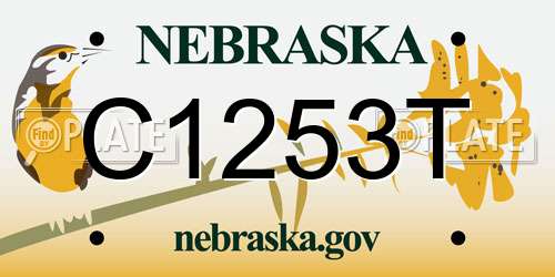 C1253T Nebraska License Plate