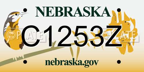 C1253Z Nebraska License Plate