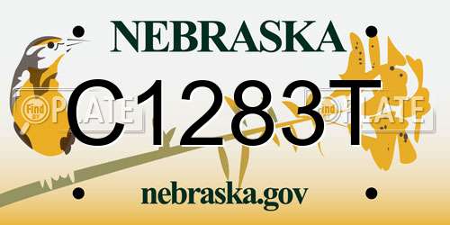 C1283T Nebraska License Plate