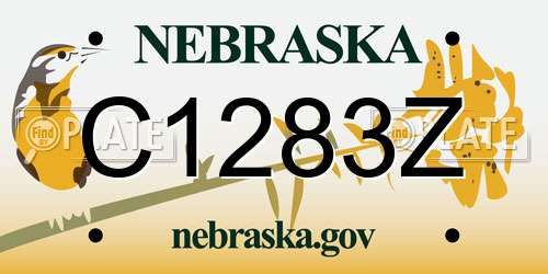 C1283Z Nebraska License Plate