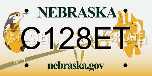 C128ET Nebraska License Plate